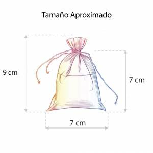 Imagen Tamaño 07x09 cms Bolsa de organza CREMA o BEIGE 7x9 - CAPACIDAD 7x7.5 cms. 