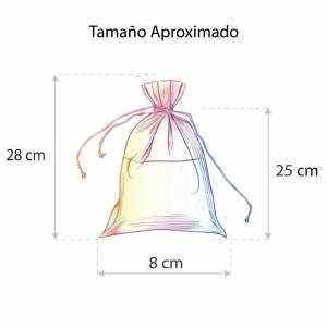 Imagen Tamaño 08x28 cms. Bolsa de organza Lila 8x28 capacidad 8x25 cms. 