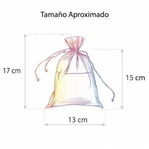 Imagen Tamaño 13x17 cms. Bolsa de organza morado 13x17 capacidad 12x15 cms. 